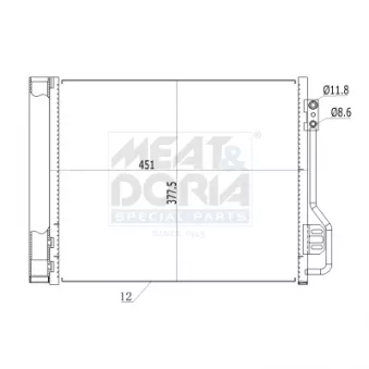 Condenseur, climatisation MEAT & DORIA OEM 4515000054