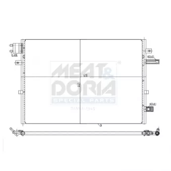 Condenseur, climatisation MEAT & DORIA 991286 pour FORD MONDEO 1.8 SCi - 130cv
