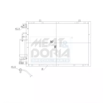 Condenseur, climatisation MEAT & DORIA OEM AP3119710BA