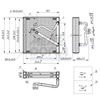 Évaporateur climatisation MEAT & DORIA 997013 pour VOLKSWAGEN GOLF 2.0 TDI - 140cv