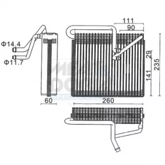 Évaporateur climatisation MEAT & DORIA 997028 pour OPEL ZAFIRA 1.6 16V - 101cv