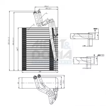 Évaporateur climatisation MEAT & DORIA 997038 pour FORD FIESTA 1.6 16V 107cv