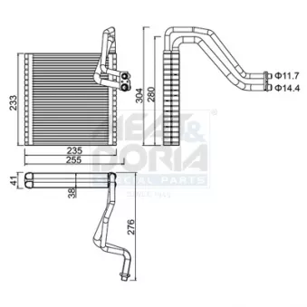 Évaporateur climatisation MEAT & DORIA 997110 pour VOLKSWAGEN TIGUAN 2.0 TDI 4motion - 136cv