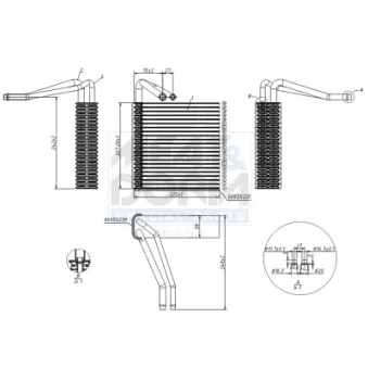 Évaporateur climatisation MEAT & DORIA 997114 pour MERCEDES-BENZ SLK B 150 - 95cv