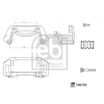 FEBI BILSTEIN 198709 - Support, étrier de frein avant