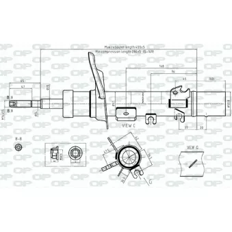 Amortisseur avant droit OPEN PARTS SAB8721.31 pour CITROEN C3 PureTech 82 - 83cv