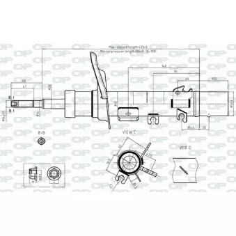 Amortisseur avant gauche OPEN PARTS SAB8722.31 pour CITROEN C3 PureTech 82 - 83cv