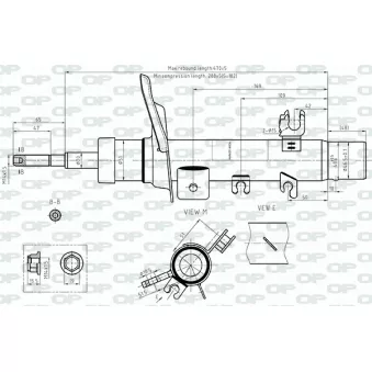 Amortisseur avant gauche OPEN PARTS SAB8724.31 pour CITROEN C3 PureTech 82 - 83cv
