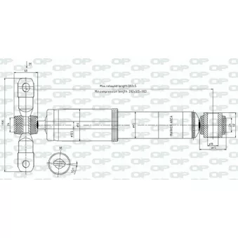 Jeu de 2 amortisseurs arrière OPEN PARTS SAB8747.32 pour PEUGEOT PARTNER 1.5 BlueHDi 75 - 75cv