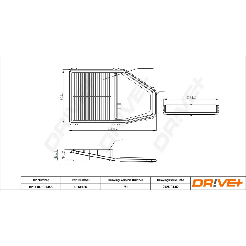 Filtre à air Dr!ve+ DP1110.10.0456 - Visuel 1