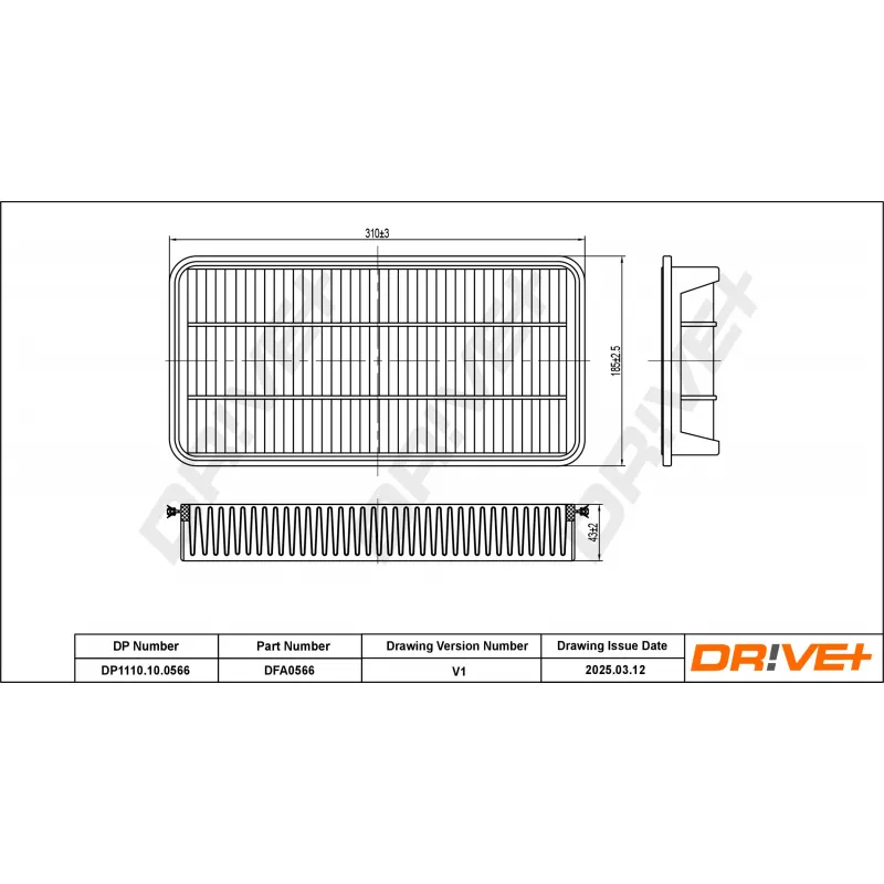 Filtre à air Dr!ve+ DP1110.10.0566 - Visuel 1
