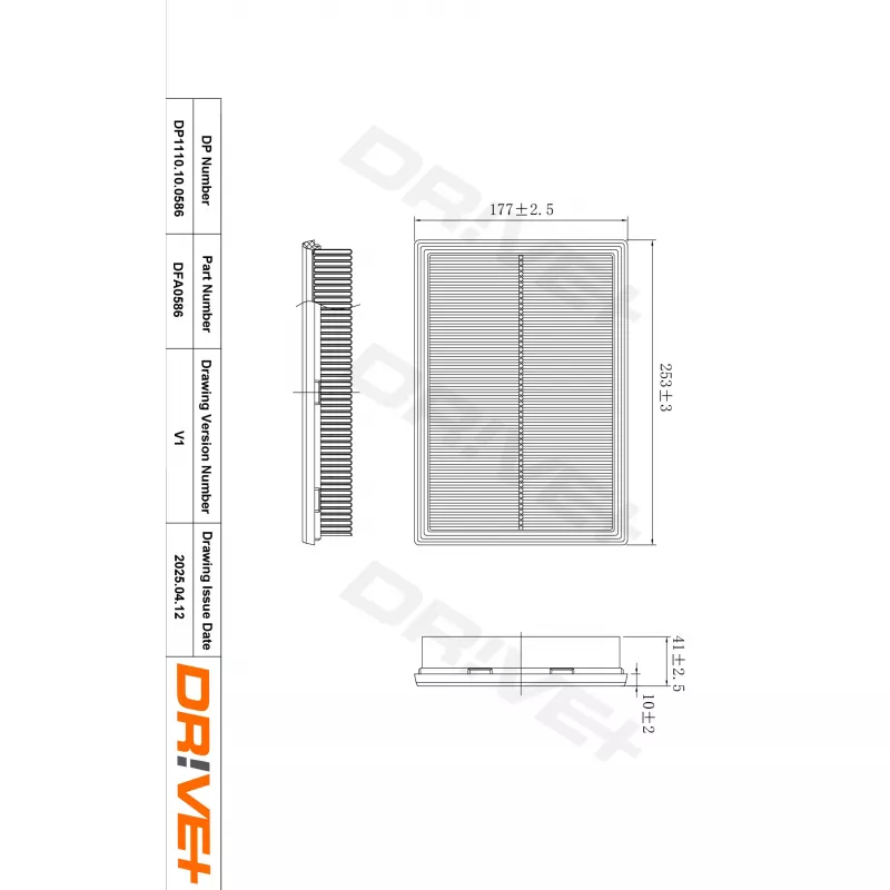Filtre à air Dr!ve+ DP1110.10.0586 - Visuel 1