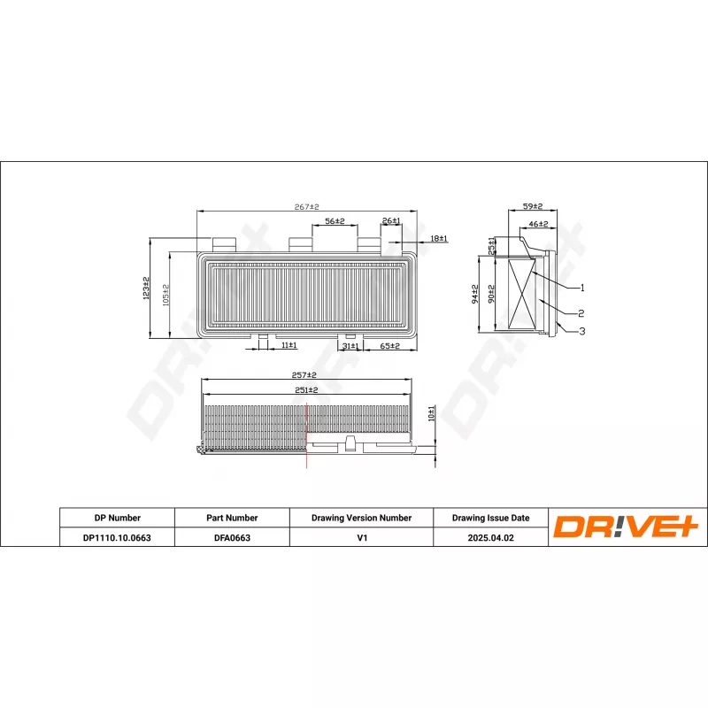 Filtre à air Dr!ve+ DP1110.10.0663 - Visuel 1