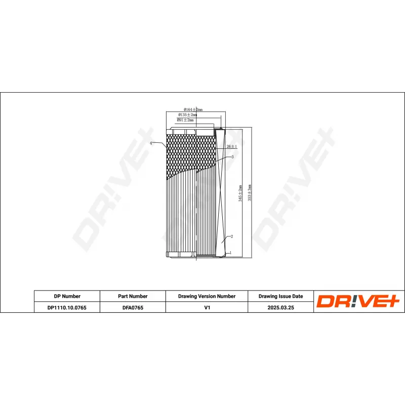 Filtre à air Dr!ve+ DP1110.10.0765 - Visuel 1