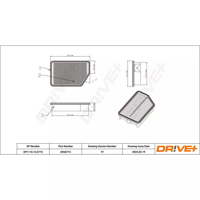 Filtre à air Dr!ve+ DP1110.10.0774 - Visuel 1