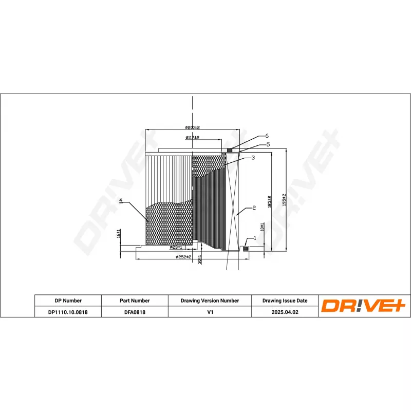 Filtre à air Dr!ve+ DP1110.10.0818 - Visuel 1