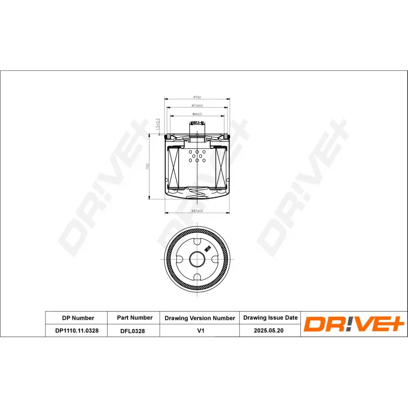 Filtre à huile Dr!ve+ DP1110.11.0328 - Visuel 1