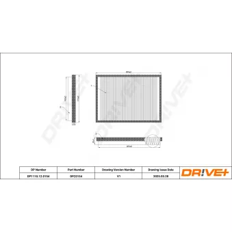 Filtre, air de l'habitacle Dr!ve+ DP1110.12.0154 pour OPEL CASCADA 2.3 T5-R - 250cv