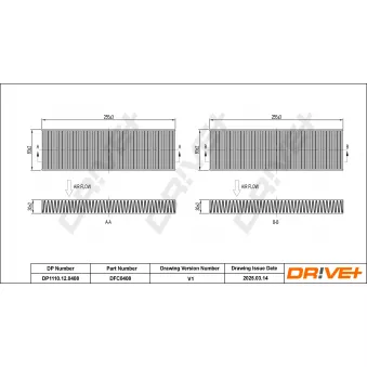 Filtre, air de l'habitacle Dr!ve+ DP1110.12.0408