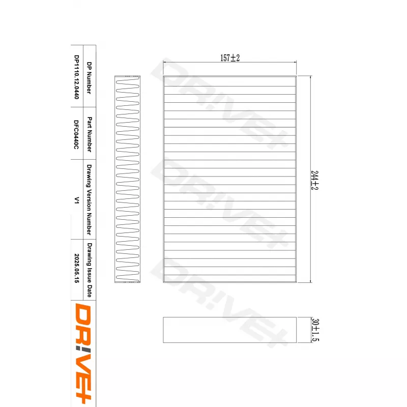 Filtre, air de l'habitacle Dr!ve+ DP1110.12.0440 - Visuel 1