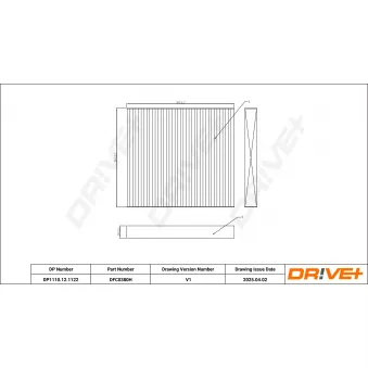 Filtre, air de l'habitacle Dr!ve+ DP1110.12.1122