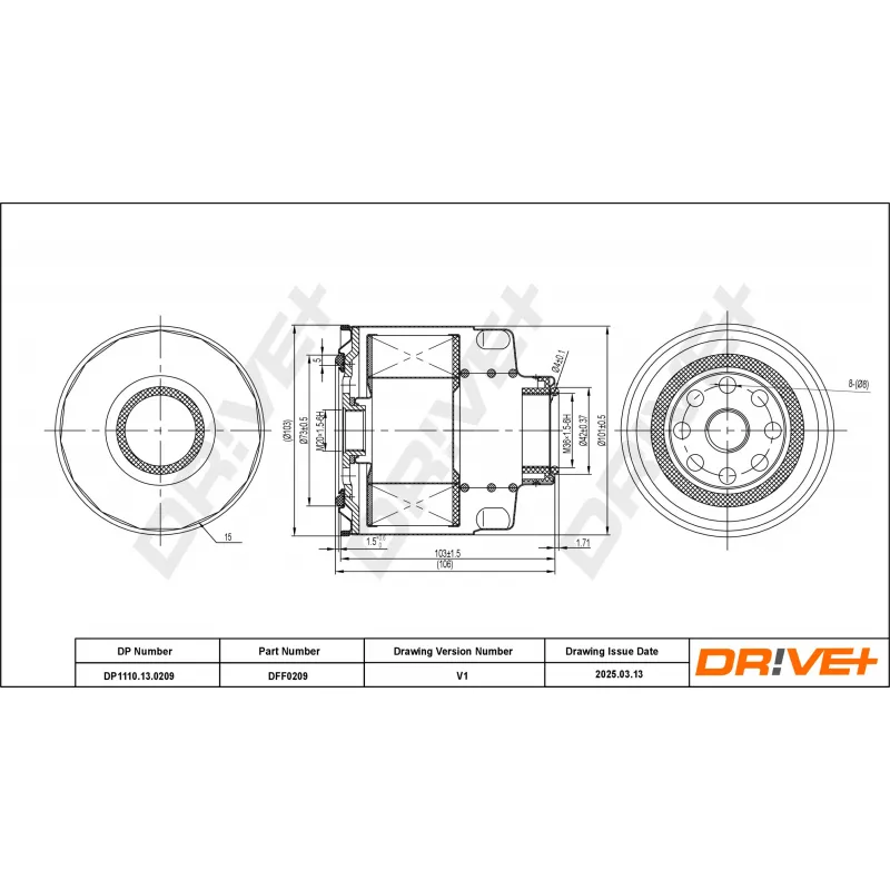 Filtre à carburant Dr!ve+ DP1110.13.0209 - Visuel 1