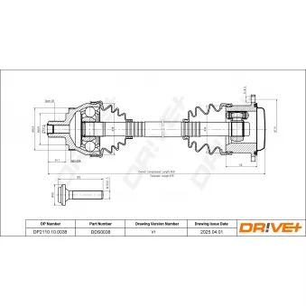 Arbre de transmission Dr!ve+ OEM 8E0407272BJ