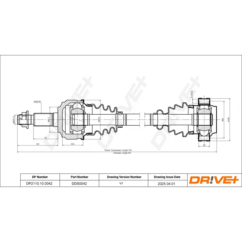 Arbre de transmission Dr!ve+ DP2110.10.0042 - Visuel 1