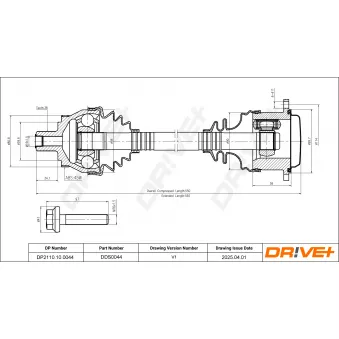Arbre de transmission Dr!ve+ OEM 4B0407451EX