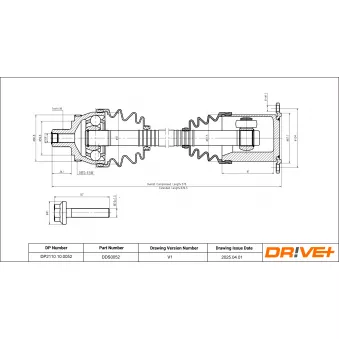 Arbre de transmission Dr!ve+ OEM 8E0407451TX