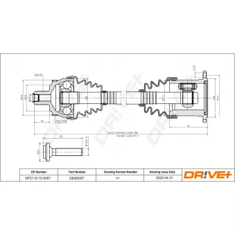 Arbre de transmission Dr!ve+ OEM 8E0407452QX