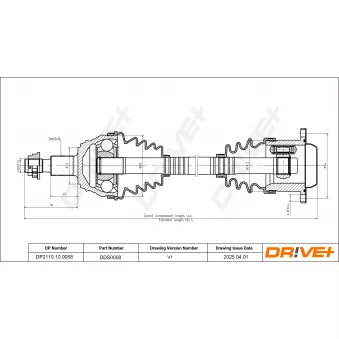 Arbre de transmission Dr!ve+ DP2110.10.0058 pour HYUNDAI H100 RS 1.8 T - 180cv