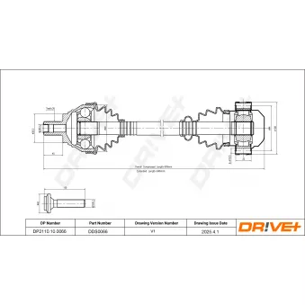 Arbre de transmission Dr!ve+ DP2110.10.0066 pour CITROEN BERLINGO 2.0 TDI 4x4 - 140cv