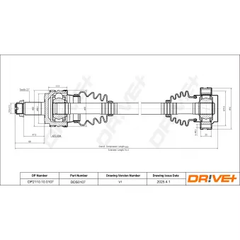 Arbre de transmission Dr!ve+ OEM 33217525822