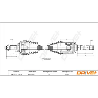 Arbre de transmission Dr!ve+ OEM 31607505200