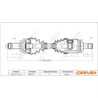 Arbre de transmission Dr!ve+ OEM 31603450569