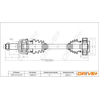 Dr!ve+ DP2110.10.0131 - Arbre de transmission