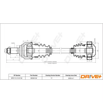 Arbre de transmission Dr!ve+ DP2110.10.0132 pour BMW Série 3 335 xi - 306cv