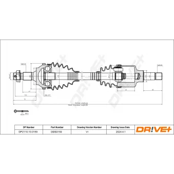 Arbre de transmission Dr!ve+ OEM 9632118880
