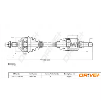 Arbre de transmission Dr!ve+ OEM 9623687180
