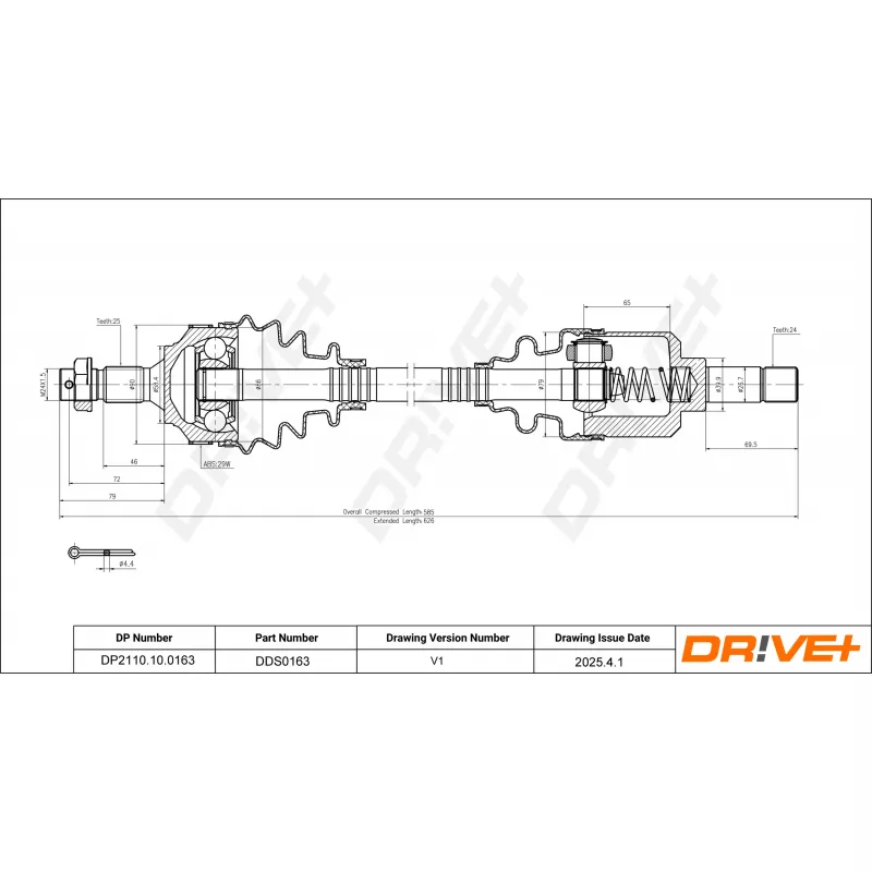 Arbre de transmission Dr!ve+ DP2110.10.0163 - Visuel 1