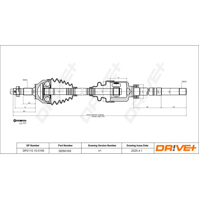 Arbre de transmission Dr!ve+ DP2110.10.0165 - Visuel 1