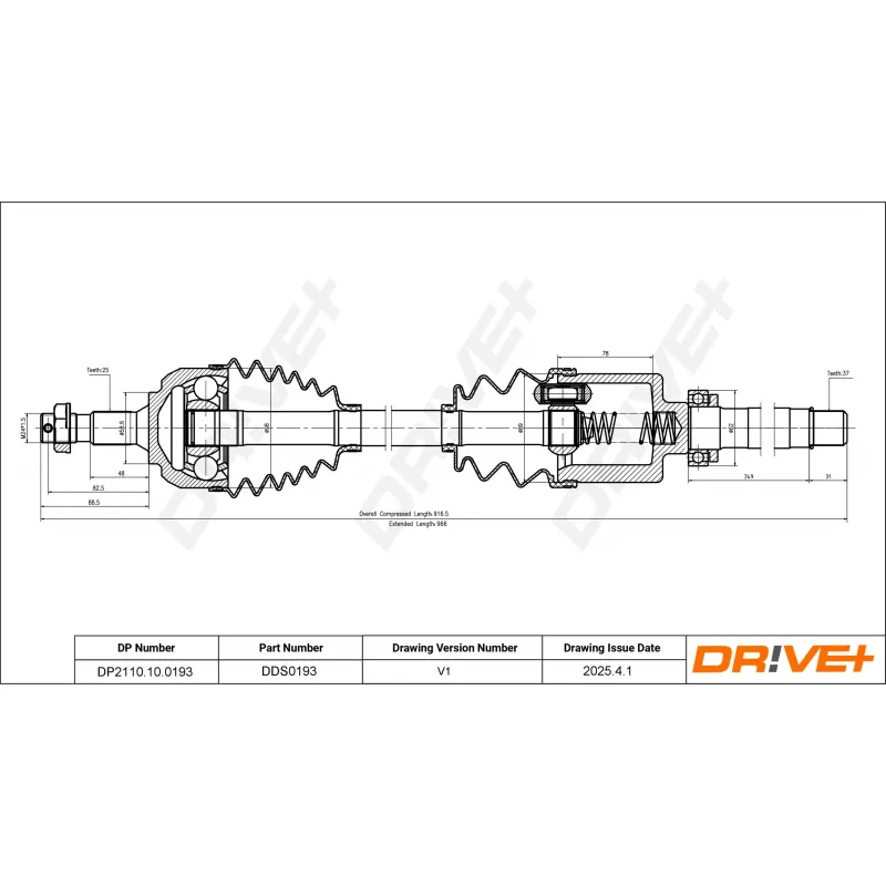 Arbre de transmission Dr!ve+ DP2110.10.0193 - Visuel 1