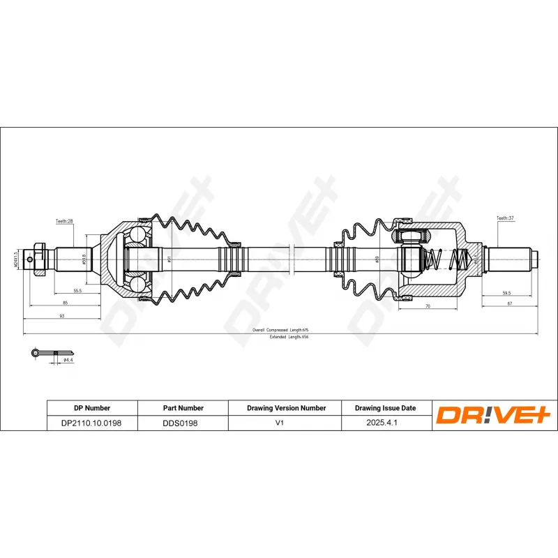 Arbre de transmission Dr!ve+ DP2110.10.0198 - Visuel 1