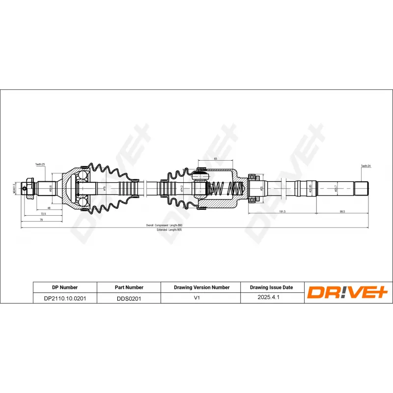 Arbre de transmission Dr!ve+ DP2110.10.0201 - Visuel 1