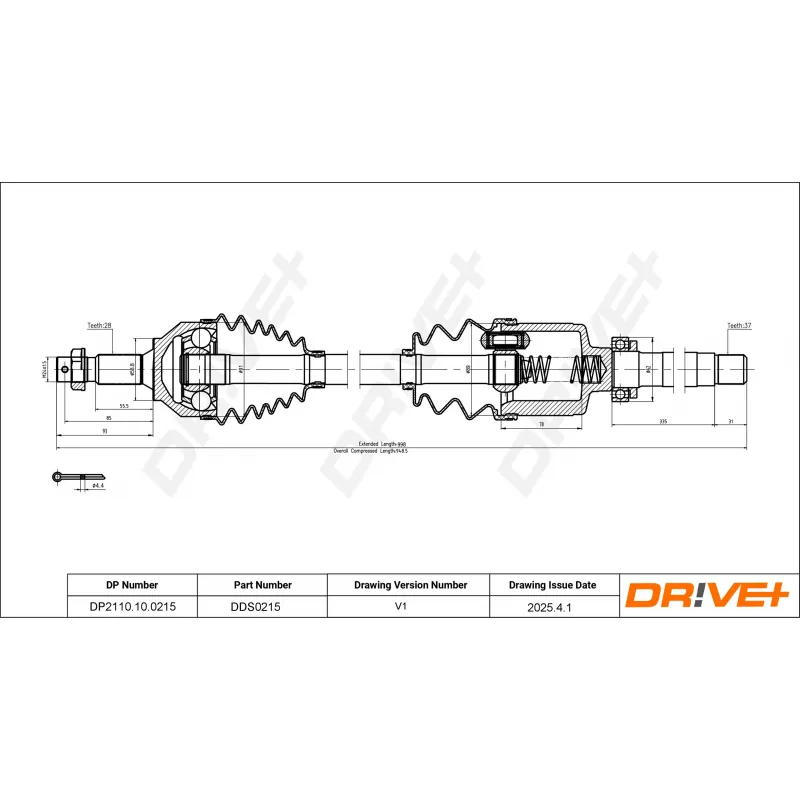 Arbre de transmission Dr!ve+ DP2110.10.0215 - Visuel 1