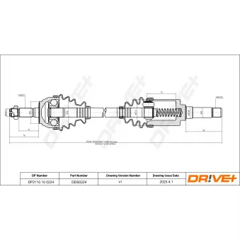 Arbre de transmission Dr!ve+ OEM P0593T
