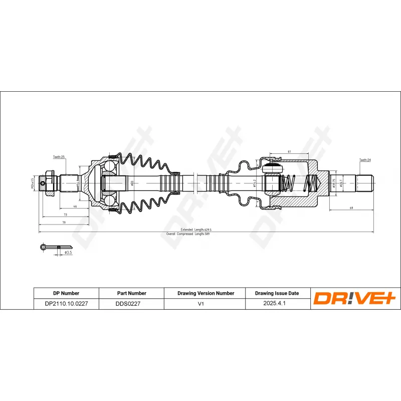 Arbre de transmission Dr!ve+ DP2110.10.0227 - Visuel 1