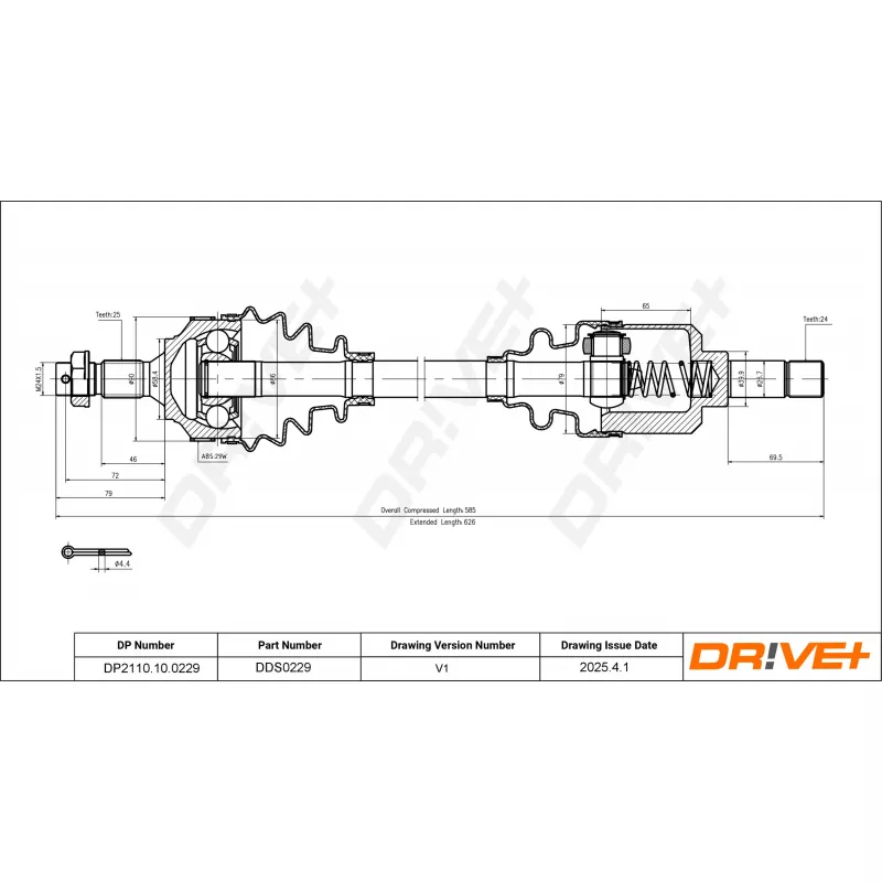 Arbre de transmission Dr!ve+ DP2110.10.0229 - Visuel 1