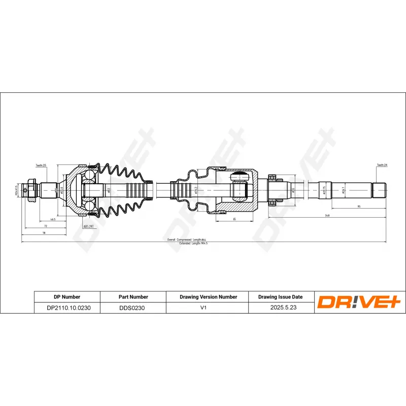Arbre de transmission Dr!ve+ DP2110.10.0230 - Visuel 1